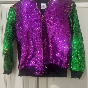 Girls Mardi Gras sequined jacket